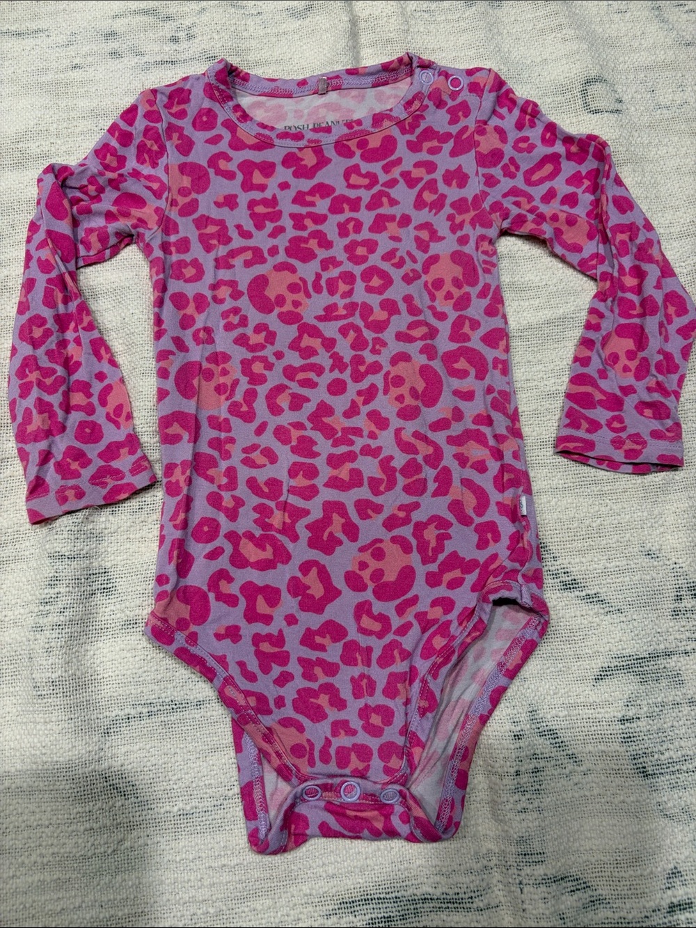 Posh Peanut Pink Leopard-Print Long Sleeve One-Piece